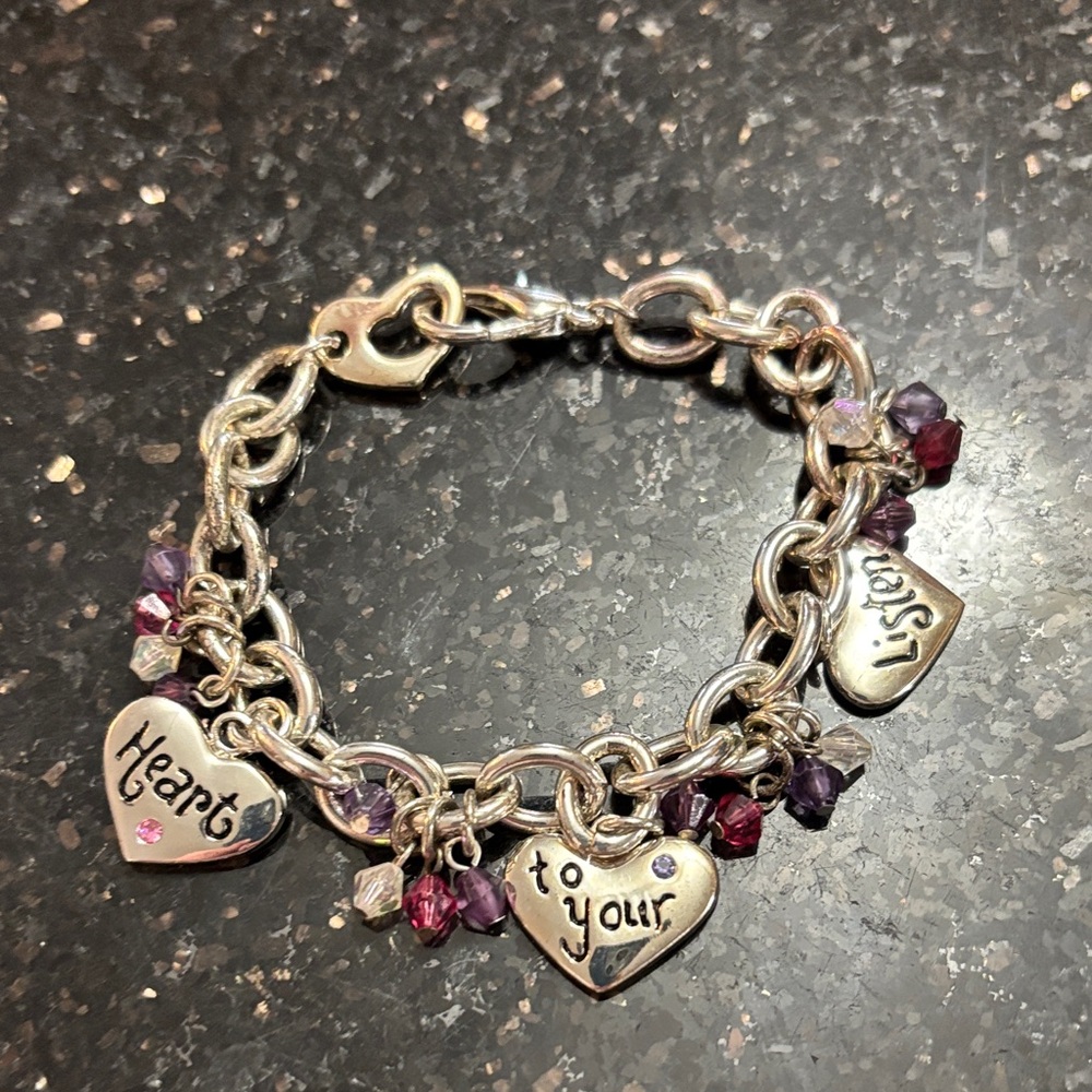 AJMC Charm bracelet with crystal beads and inspired quote